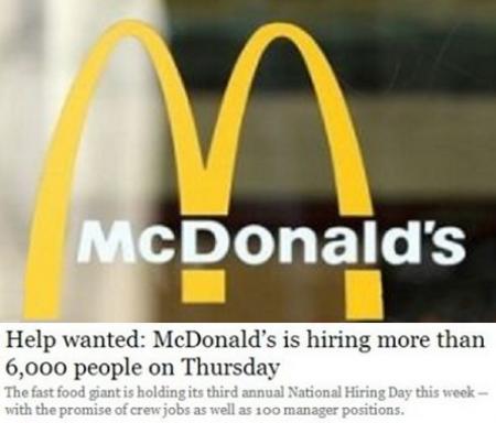 加拿大「麦当劳」全国招聘日 4月10日